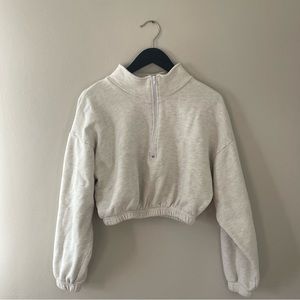 FLEX FLEECE HALF ZIP CROPPED PULLOVER